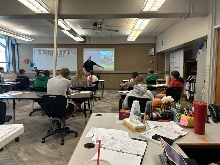 usd339jcn's tweet photo. Coach Schneider talked  to the diver's education students today about insurance.   Thanks for providing this valuable information. https://t.co/ZrI4Rnd35y