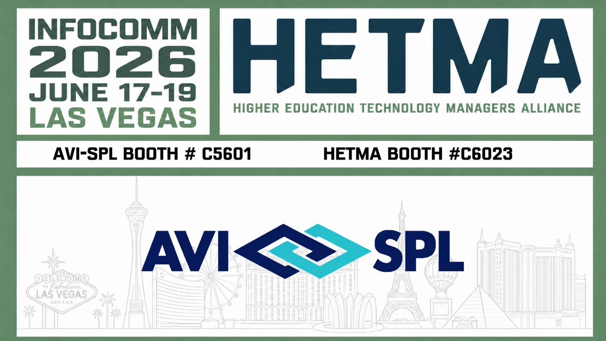HETMA_org's tweet photo. Some weeks the install is the easy part. The harder work is keeping rooms, services, users, and support expectations aligned once the campus is fully using them.

@avisplinfo is bringing that full-lifecycle conversation to InfoComm 2026 with Symphony, XTG, immersive experiences, real-time design, sustainability efforts, and global services all tied into one booth experience. For higher ed teams balancing refresh cycles, staffing pressure, standards, and support visibility, that is the kind of walkthrough worth putting on the list.

Find AVI-SPL at Booth C5601.

#HETMA #InfoComm2026 #AVTweeps