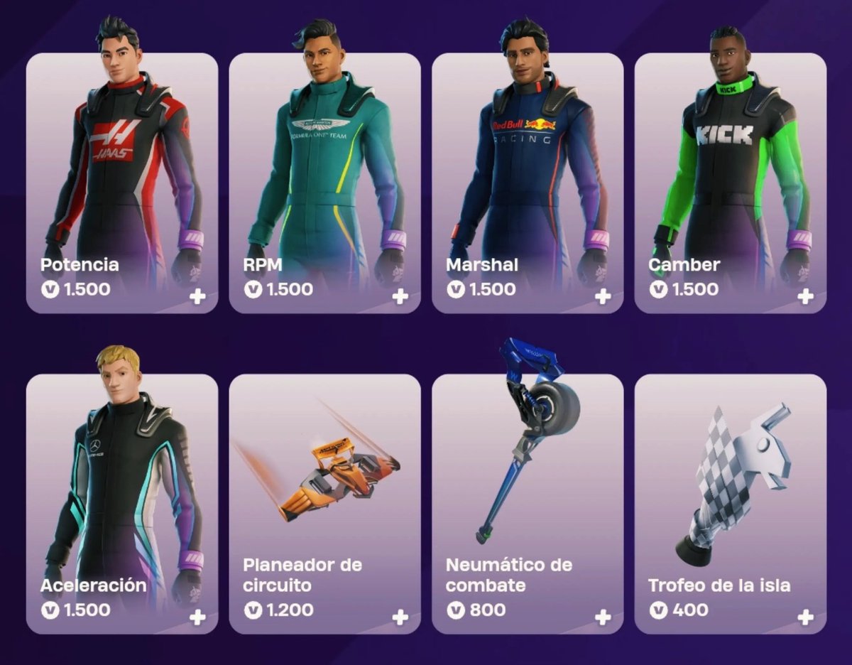 SDGREAL25's tweet photo. Nueva tienda de Fortnite 4 Junio 2026

PILOTOS F1
Lote Pilotos F1

PUESTA A PUNTO
Conductor agresivo
Eco
Katalina
Sion
Rastreador
Astrea

Usa mi código SDG25 en la tienda de Fortnite

#CodigoSDG25 #SDGREAL25 #EpicPartner https://t.co/C4eRjkXmFz