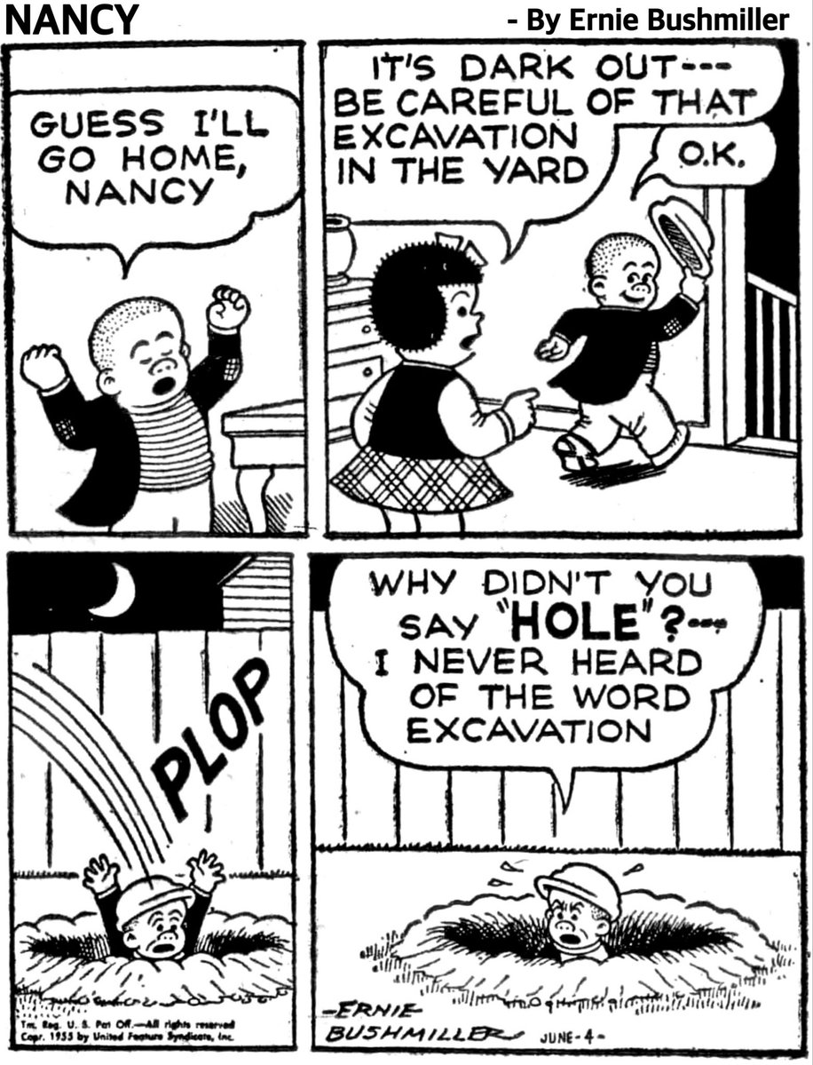JohnnyCallicutt's tweet photo. Nancy By Ernie Bushmiller 
June 4,1955 https://t.co/7qbn87kSS3