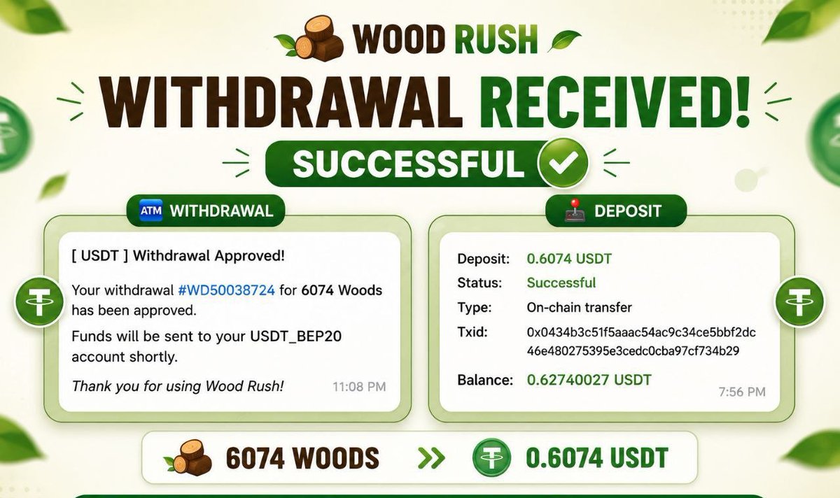 rbhakta123's tweet photo. 🚀 START MINE WITHDRAW FAST 🚀

🪵 EARN EXTRA WOODS BY:
⏰ COMPLETING TASKS 🧧 
🎁 WATCHING ADS 👀 
👥 REFERING FRIENDS 🙀

💸 CONVERT WOODS → USDT💰
🔔 MIN WITHDRAWAL 500 WOODS 🛍️

✅ JOIN FAST 🔥 
https://t.co/mWMvaCBmGs https://t.co/pIBDEYnSep