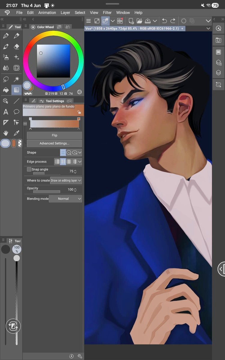 earlmmand's tweet photo. one day i'll settle on an art style

today is not that day

anyways here's a lil vox #wip 🦈

#vox #hazbinhotel #radiostatic https://t.co/egwus8G972