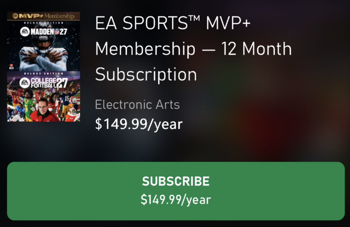 SwiftYouTube_'s tweet photo. Memberships costs $150 🟢

- Gives Madden &amp; CFB early
- Every pack and bonus
- Extra monthly packs

It's live. https://t.co/UJQTPzt2Hh