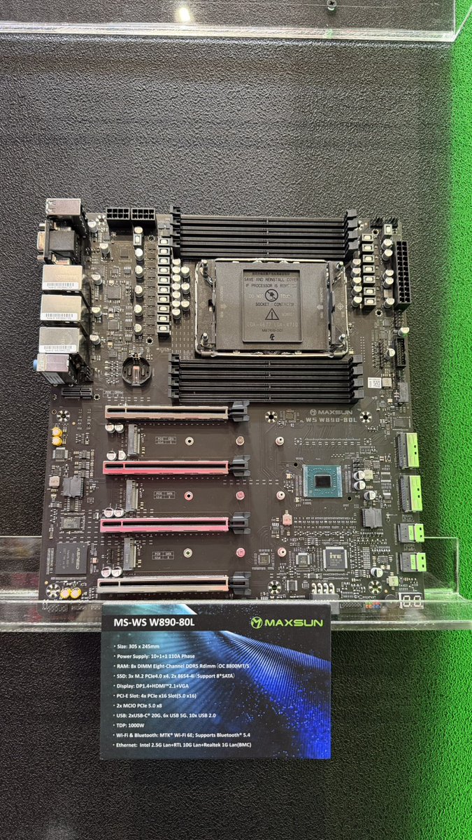 Maxsunjp's tweet photo. おはようSUN☀️
今日がComputex最終日。

新鮮なマザーボードをお届け。

#MAXSUN #Computex2026 https://t.co/4d8P0stjSD