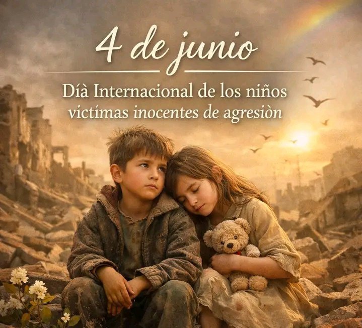 CalixtoWhite's tweet photo. 4 de Junio:Día Internacional de los Niños Víctimas Inocentes de Agresión.
¡RECORDAR!

"Cada niño tiene derecho a un entorno seguro, libre de violencia y con amor"
#DerechosDeLaInfancia
#CubaMined #VillaClaraConTodos https://t.co/EH420iZxoG