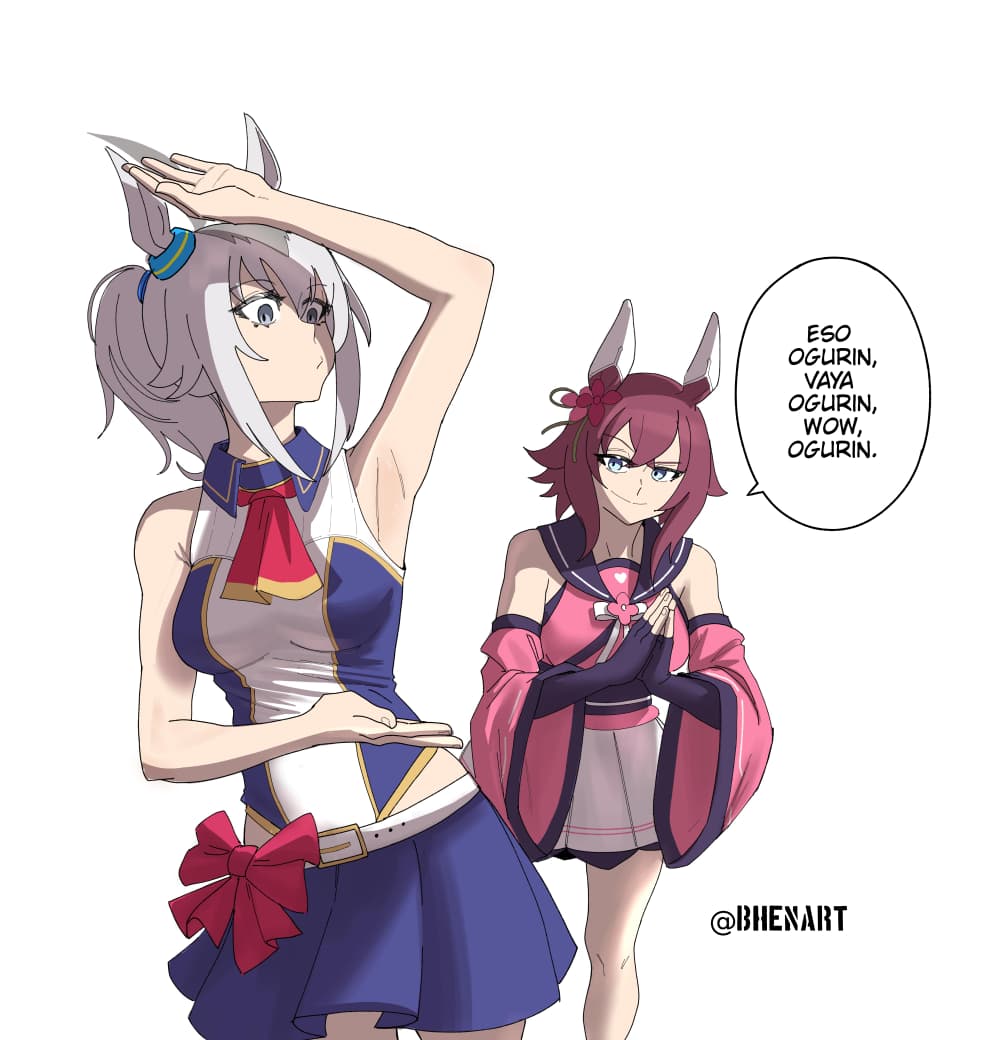 Bheros1Bheros's tweet photo. Baila ogurin 😅 #umamusume #oguricap #sakurachiyono #fanartㅤㅤㅤㅤ https://t.co/POwOIwY6bU