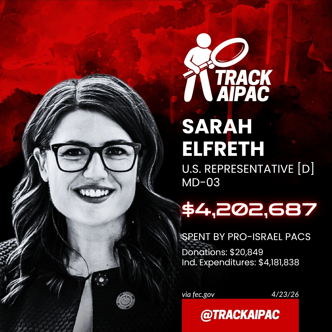 TrackAIPAC's tweet photo. Sarah Elfreth continues to support unconditional US-funded weapons for Israel. #MD03 https://t.co/IZy2WrZ31G