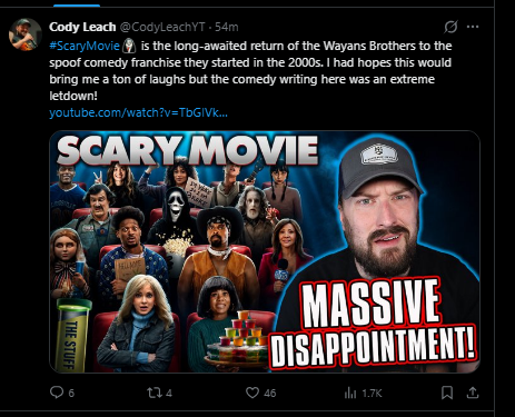 ProfPumpkinFace's tweet photo. Not a shock this guy would hate the movie. Constantly complains about everything. So crazy that I once liked this guys channel now he is an insufferable jerk. https://t.co/pJDga9Sbth