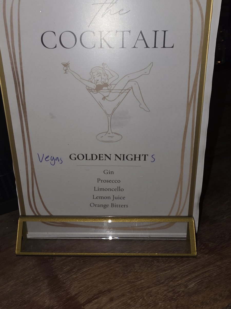 pojunis's tweet photo. Go Knights Go! I had to help the bar tenders out... Unfortunately I was in the Caribbean and not every one knew what it meant. I got both signs! https://t.co/gcQgl44pVW