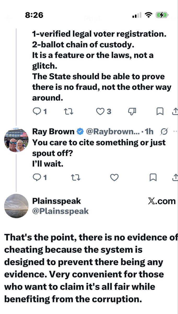 Raybrown1959Ray's tweet photo. This is what they do.  You call them out, ask them to provide any kind of proof and they run and hide.  @Plainsspeak talking to you. He blocked me. https://t.co/MP522xdXlq