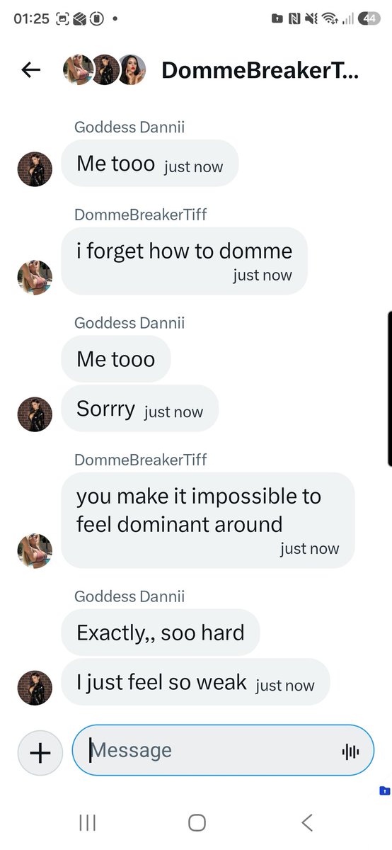 mrsbehaving55's tweet photo. When i break you you stay broken. The damage i do is deep.  These 2 were given the chance to domme each other for my entertainment and they just couldn't do it. I killed the domme gene in them. https://t.co/m9ligdam7I