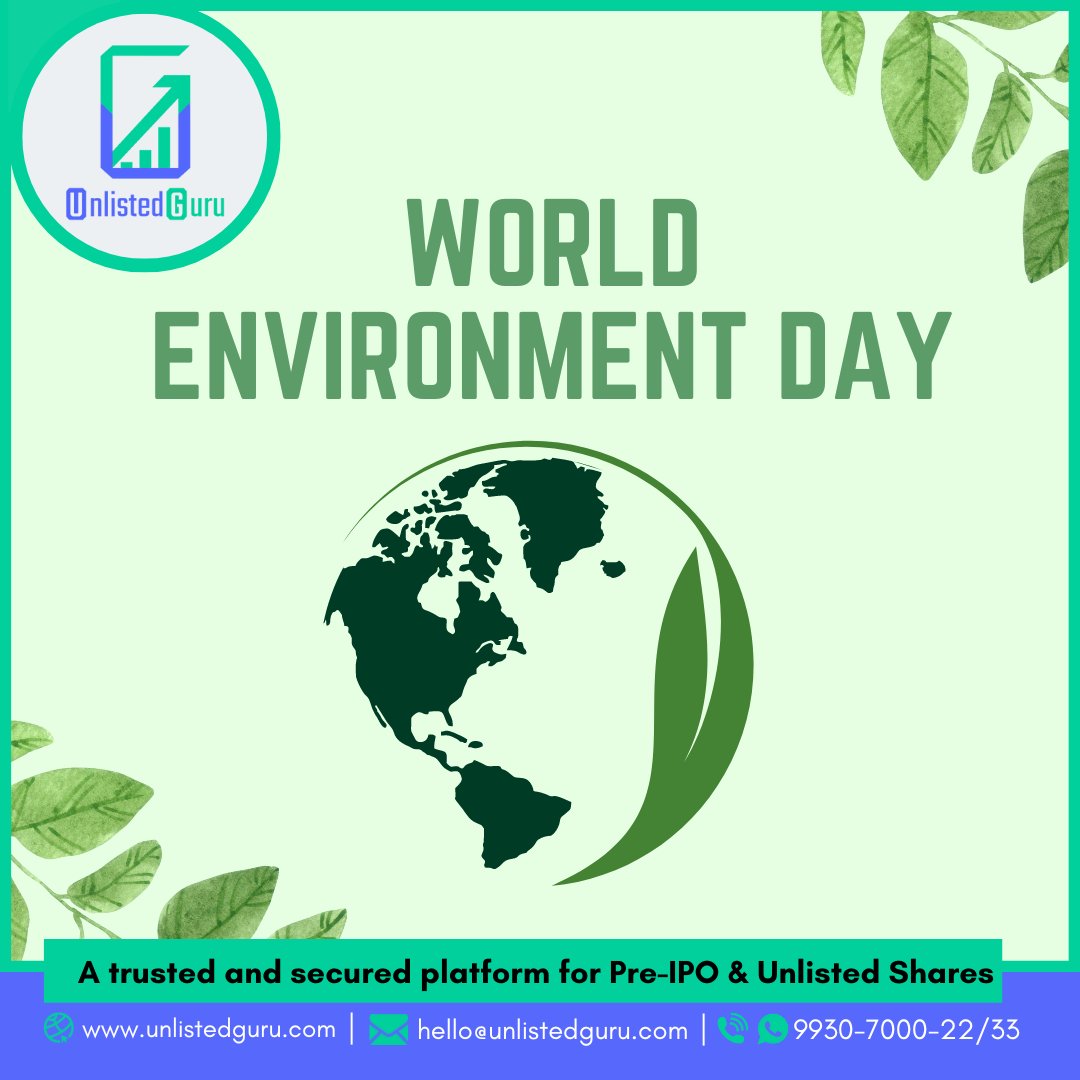 UnlistedGuru's tweet photo. Small actions can make a big difference when it comes to protecting the environment. Let's do our part and make every day World Environment Day. 

Team #UnlistedGuru wishes everyone a very Happy World Environment Day.

Follow us on,
https://t.co/Wc7m7gVUgO
https://t.co/knMVJiDFZ0 https://t.co/g3GzQfXvU1