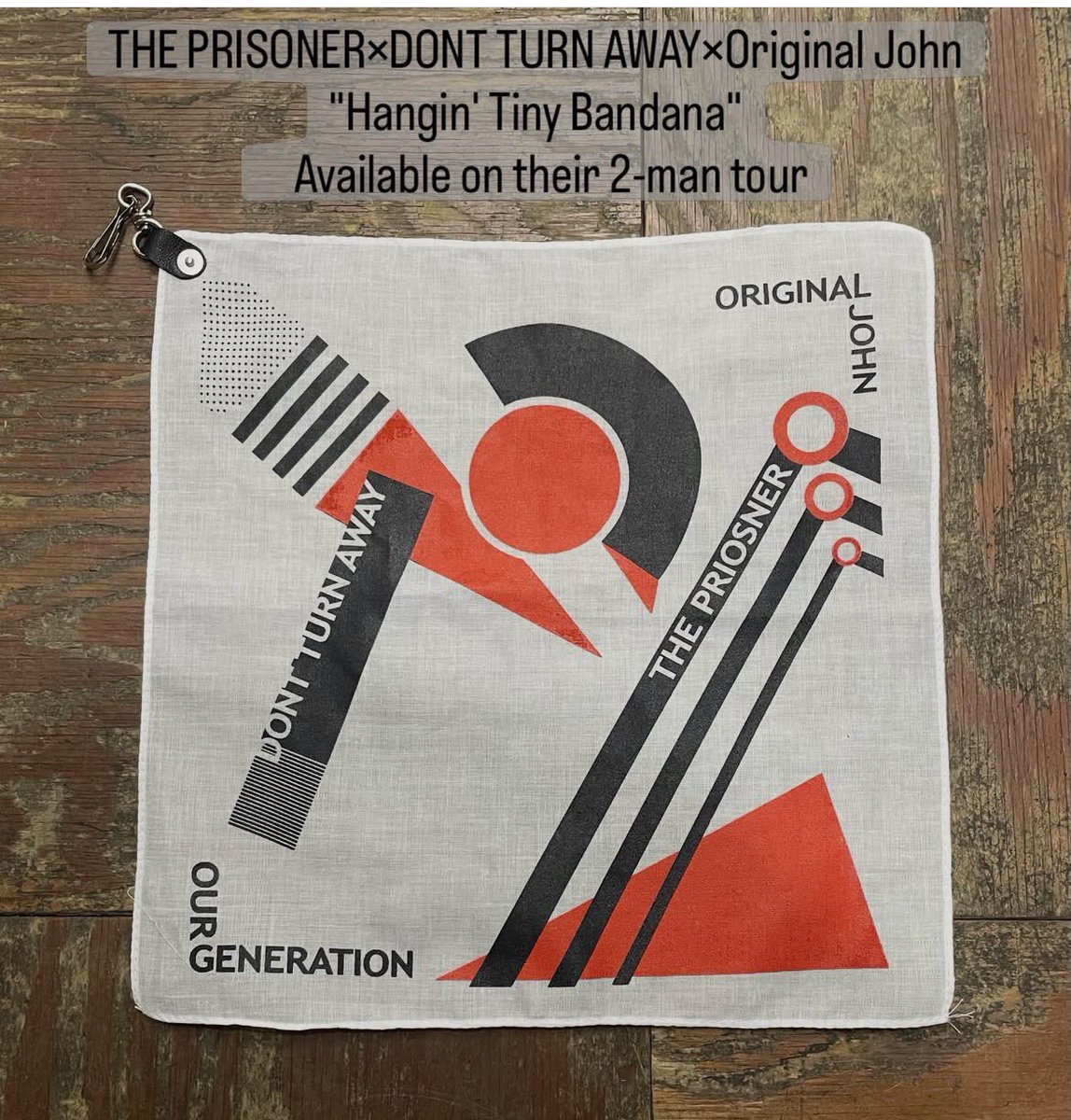 original_john's tweet photo. 6/20から始めるTH PRISONER×DONT TUR AWAYの2マンツアーにて会場限定コラボグッズ製作しました‼️

人気の"Hangin' Tiny Bandana"

良い出来です
是非、会場にて手に入れてください！

¥3,000-
＊限定生産 https://t.co/T92JXHV9td