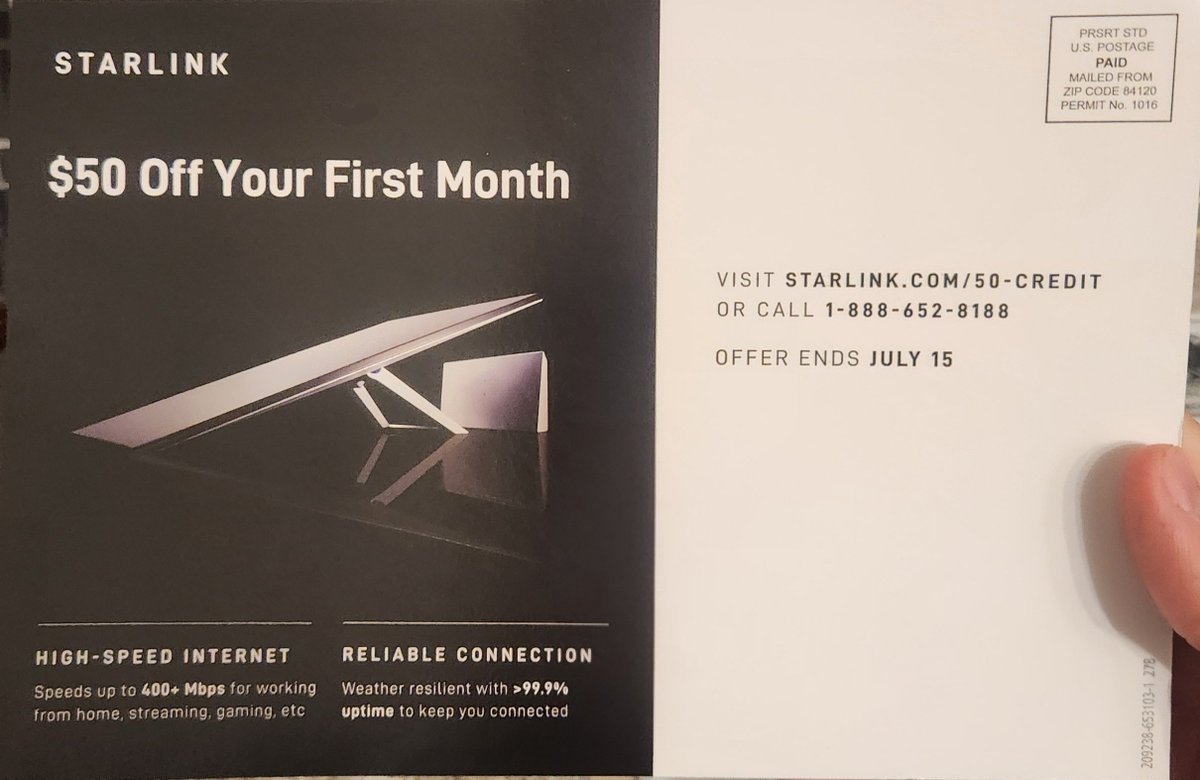 Apparently @Starlink does physical ads!?