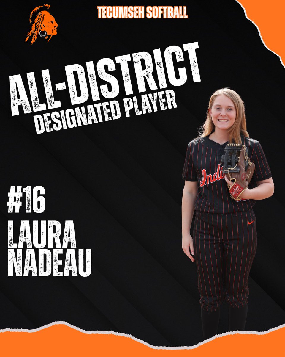 Tecumsehsball11's tweet photo. Congratulations to our All-District honorees! 🥎

⭐ Team Sportsmanship Award

⭐ All-District
Emma Eldred (OF)
Maddy VanBlack (3B)
Laura Nadeau (DP)
Kennadi Fulton (P)
Maya Juozapaitis (OF)
Kasey Ketola (2B) https://t.co/mmfot3ZseJ