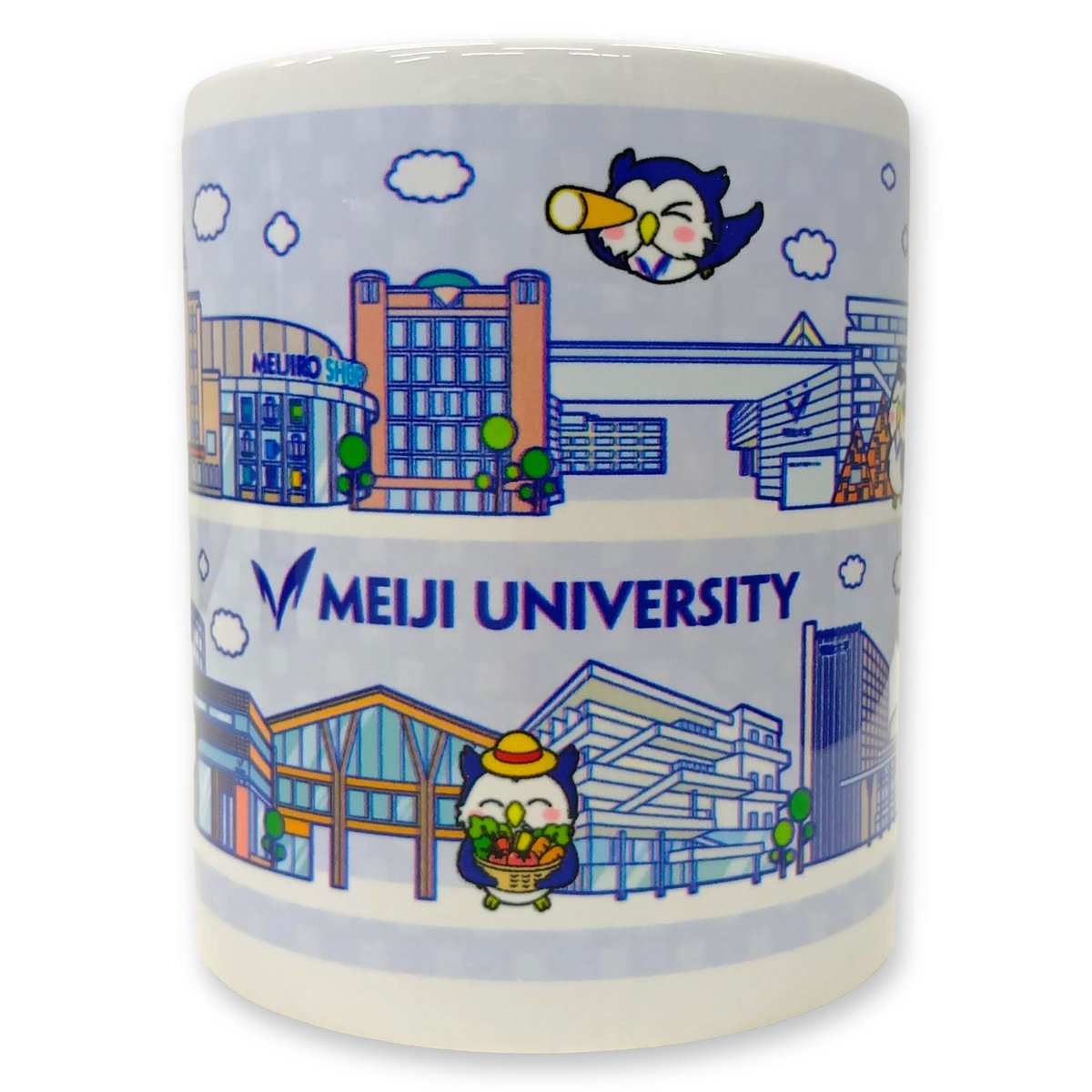 meidaigoods's tweet photo. ▲新商品情報▲

◇めいじろうマグカップ　￥1,000(税込)

学内スポット×めいじろうがデザインされた可愛いマグカップが登場🎉
普段使いに、贈り物に、ぜひご活用くださいませ✨

https://t.co/t3oMO6ZHcI

#明大グッズ　#めいじろう　#マグカップ https://t.co/2rjxfkB1cl