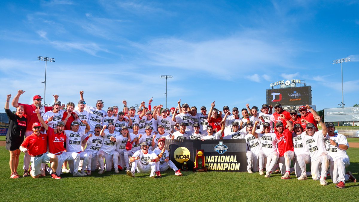 NCAC's tweet photo. NATIONAL. CHAMPS. 💍

For the first time in program history, @DenisonSports brings home the @NCAADIII Baseball National Title! 🏆

#NCACPride | #ncacbsb | #D3baseball https://t.co/zVRyKGAWiE