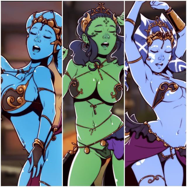 Outer_Rim_02's tweet photo. The girls needed to make some money quick. Lucky they had some connections in the underworld. Hopefully no one recognizes them. https://t.co/nyCHKLTJj6