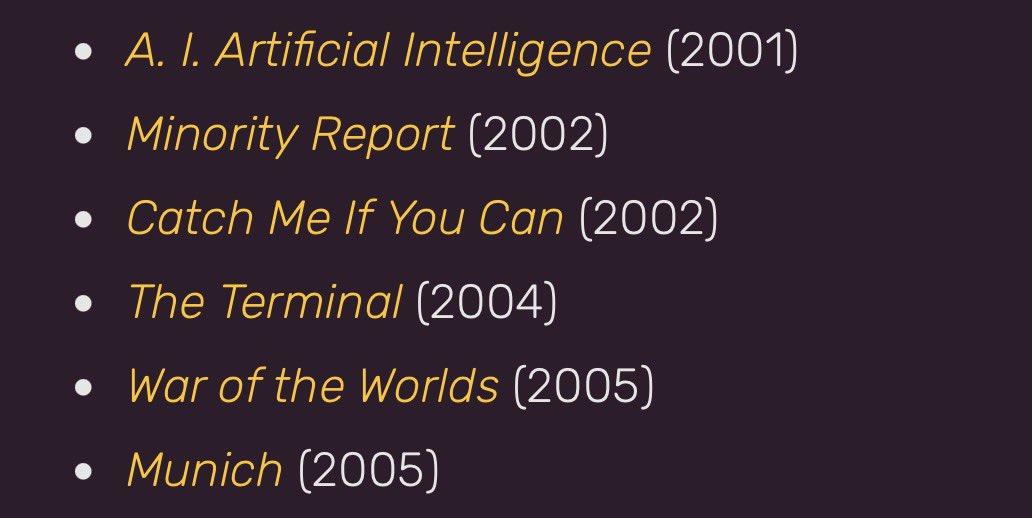 pipevicioso's tweet photo. Qué racha tan infravalorada y conceptualmente masiva tuvo Spielberg entre 2001 y 2005. Del blockbuster de autor más oscuro y paranoico post-9/11 (Minority Report, War of the Worlds) a la madurez política de Munich. Su etapa que más me gusta de este siglo XXI 🚬 https://t.co/4Emt9Blzst