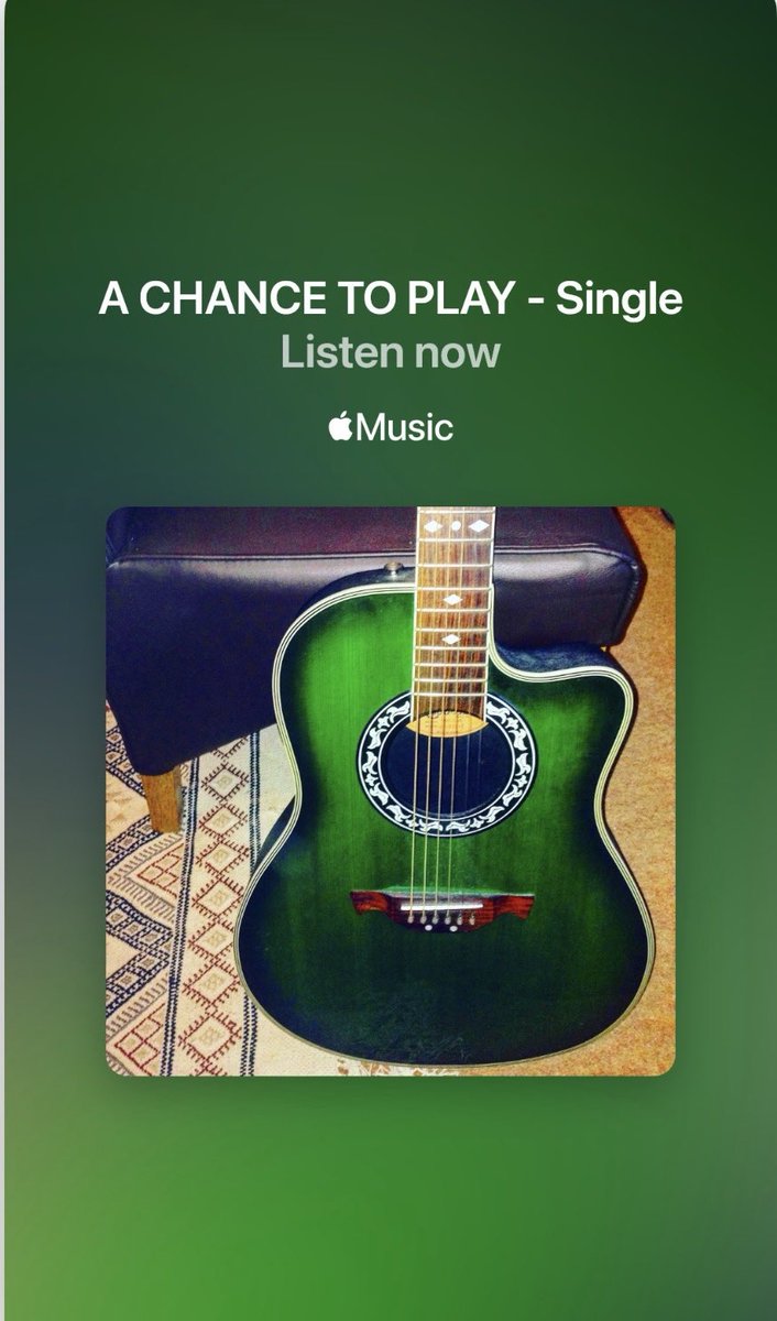 BillBront's tweet photo. When the day gets tough, the guitar comes out. Sometimes, it’s the only happy moment I need. 💚 

My new single "A Chance to Play" is streaming now on @AppleMusic. Go give it a listen and let me know what brings you peace on a bad day. 👇

#AChanceToPlay #AcousticGuitar #NewRelease #GuitarLife #AppleMusic