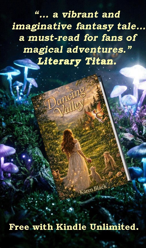 KarensStories's tweet photo. Dancing Valley, where the actual meets the supernatural and redefines what seems possible. 

Kirkus Reviews says, "..plenty of plot turns," and Literary Titan calls it, “… a vibrant and imaginative fantasy tale… a must-read for fans of magical adventures.” 

Filled with adventure, magic, and a sprinkling of romance, it’s  a cozy escape from reality. https://t.co/Rxx0MVzwfN