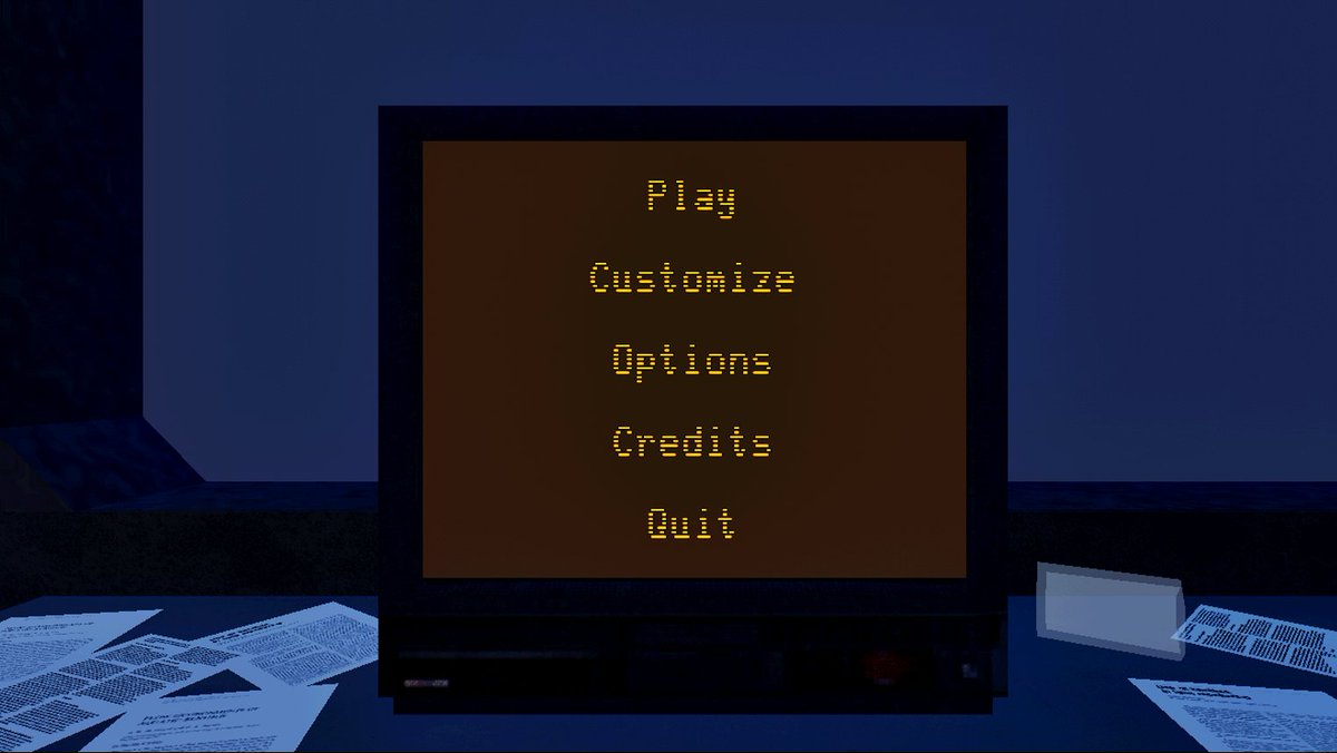 Stickguy101's tweet photo. Some main menu progress pics, there have been many iterations already, but my biggest input has been to make the menu feel as Diagetic as possible!

#gamedev #indiegame #horrorgame #indiedev https://t.co/lr90zMfY2U