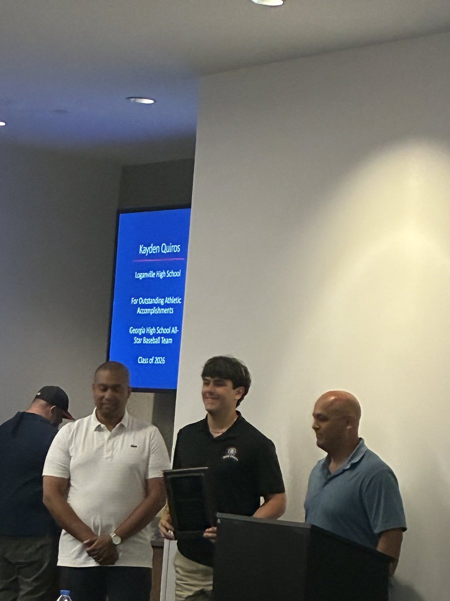 LHSdevilball's tweet photo. Congratulations to senior Kayden Quiros for being selected and recognized at the Atlanta Braves 400 Club as a member of the Georgia High School All-Star baseball team!  Proud to be a Red Devil! https://t.co/VcTfkj9v2Y