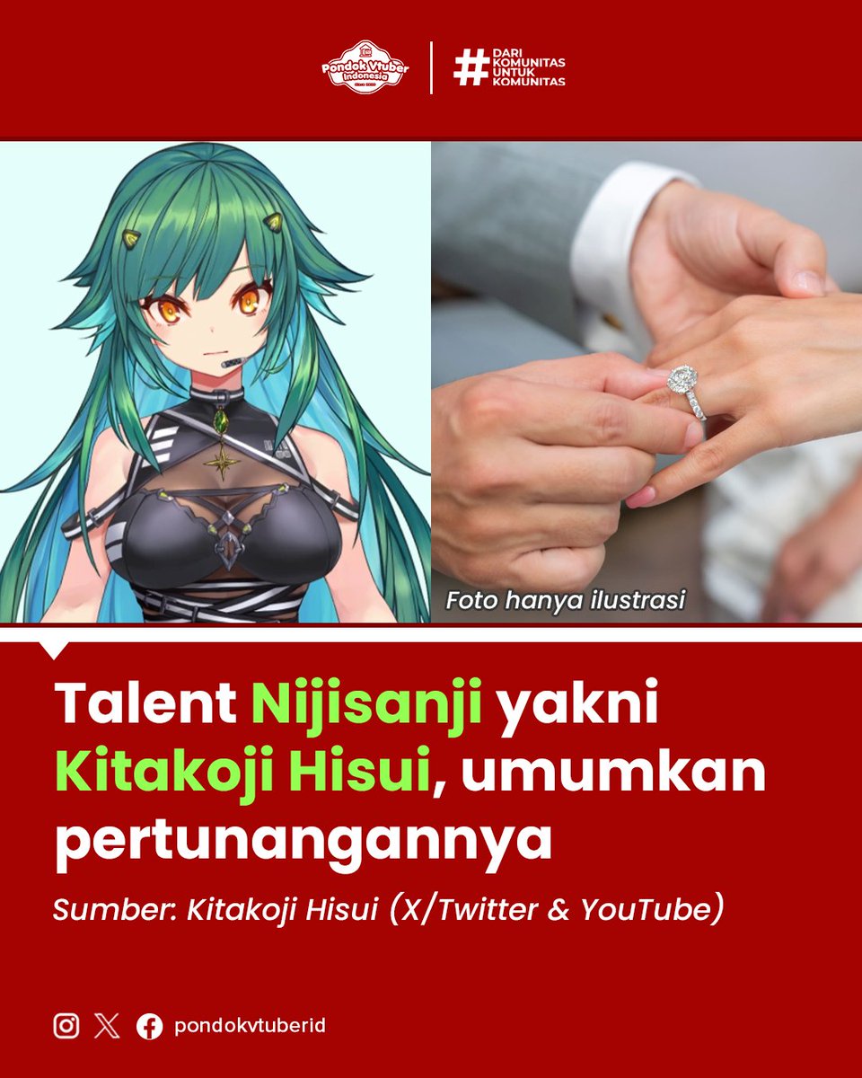 pondokvtuberid's tweet photo. KABAR VIRTUAL KALI INI!
Talent Nijisanji yakni Kitakoji Hisui, umumkan pertunangannya

(1/7) NEXT->
#vtuber #jpvtuber #nijisanji #北小路ヒスイ #にじさんじ #vtuberuprising https://t.co/sYb2vZg3zF
