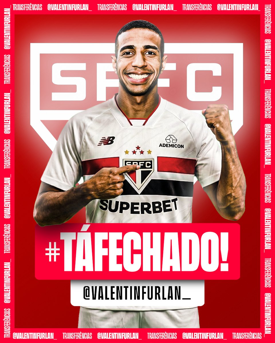valentinfurlan_'s tweet photo. Victor Sá no São Paulo: #TáFechado!

Acordo verbal entre Tricolor e jogador por um contrato até o fim de 2029. Atacante preteriu várias outras ofertas, mesmo com considerável redução salarial.

Após assinatura, será o primeiro reforço no Morumbis — a partir de julho.

✅🔒 https://t.co/Rxugfhi4PF