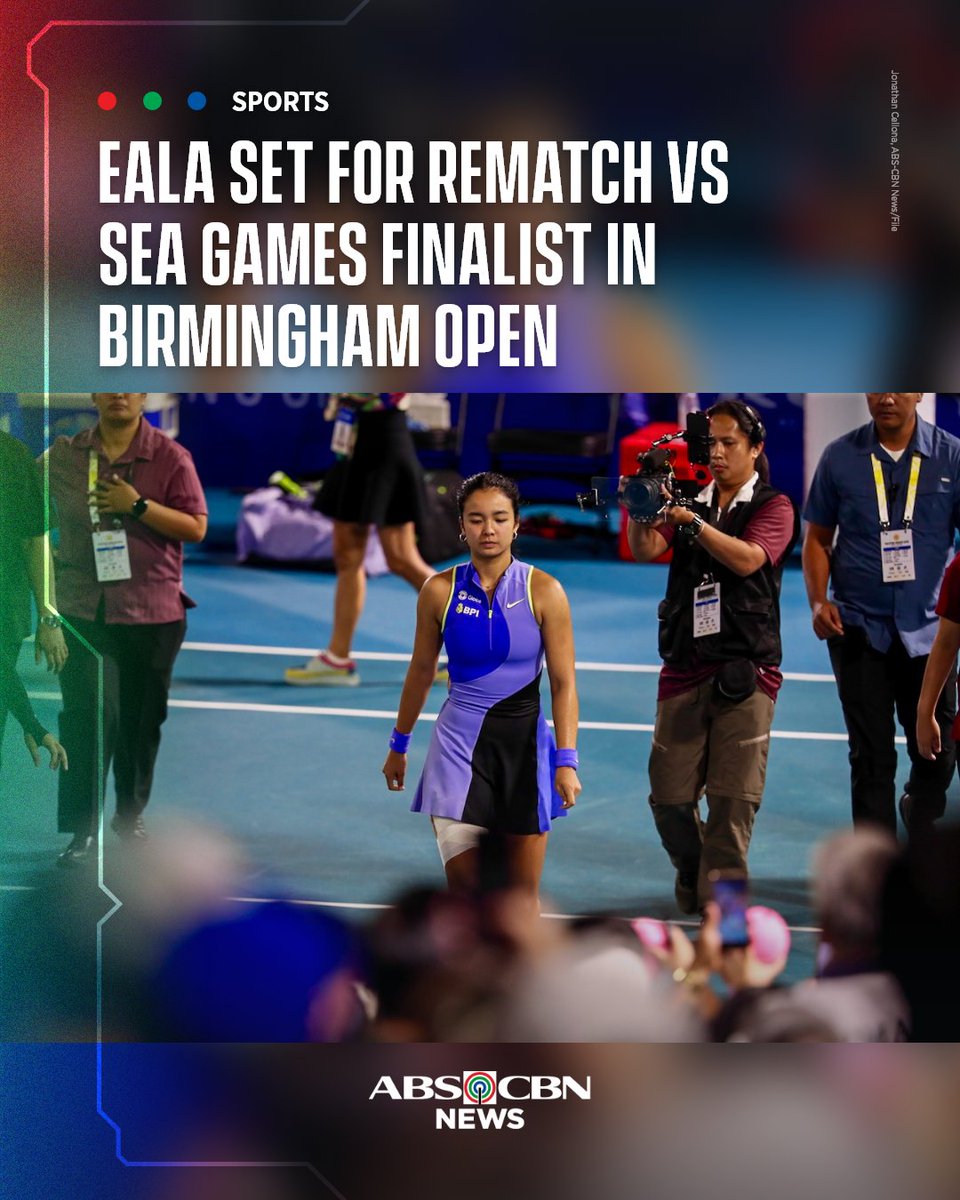 ABSCBNNews's tweet photo. Quarterfinals bound 🇵🇭🎾 

Alex Eala is gearing up for an epic rematch against her SEA Games rival Mananchaya Sawangkaew from Thailand at the Birmingham Open. 

Read: https://t.co/eQ1jj6Cuxu https://t.co/cGSEUE9w1r