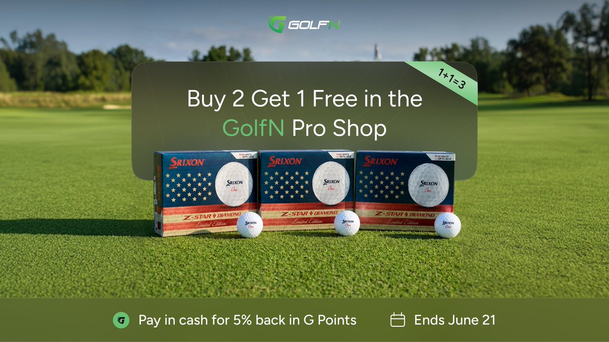 GolfNApp's tweet photo. 📣 New offer in the GolfN app

Get a free dozen of Limited Edition @SrixonGolf Z-Star Diamond balls when you purchase two! 

Offer available exclusively in the GolfN Pro Shop. https://t.co/WH0pWsTWjs