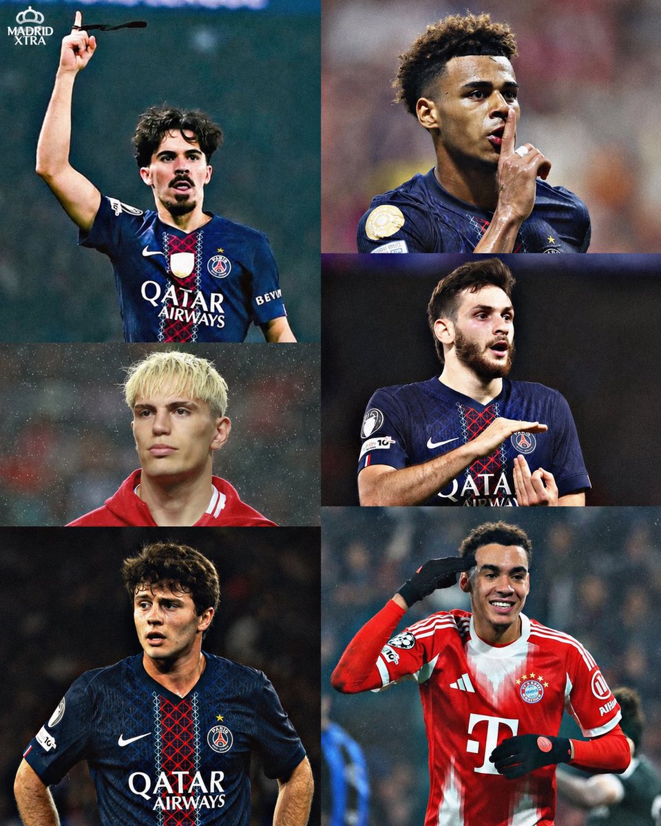 RedorDead69's tweet photo. 🚨 BREAKING: Players to have under consideration for Florentino Pérez’s signing:

- Vitinha
- João Neves
- Alejandro Garnacho 
- Désiré Doué
- Khvicha Kvaratskhelia
- Jamal Musiala

@FabrizioRomano https://t.co/wCTKYeKGWv