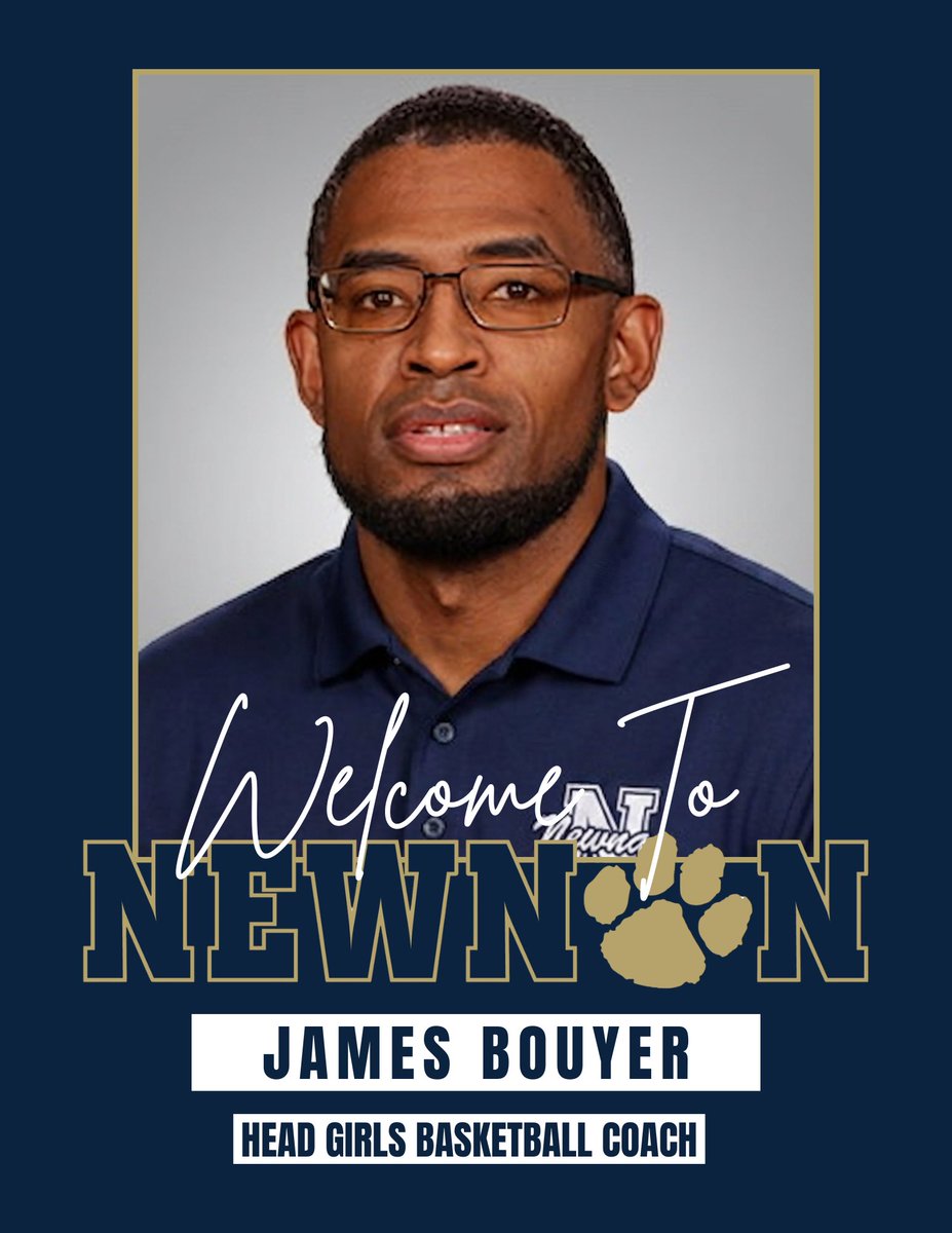 GoNewnanCougs's tweet photo. Newnan Athletics is excited to announce Coach James Bouyer as our new Head Girls Basketball Coach!

Coach Bouyer is a student of the game and a strong relationship builder, with a commitment to developing student-athletes on and off the court. 

#WeAreNEWNAN #GoCougs https://t.co/9QJ8T58yRE