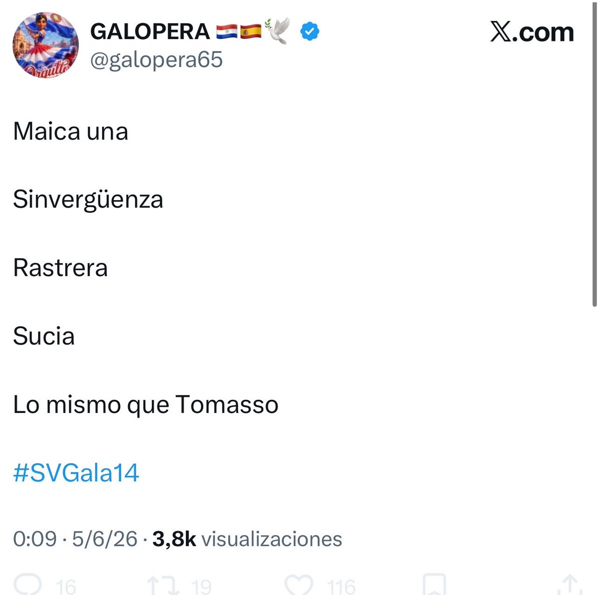 anibalada_'s tweet photo. Podemos definirte a ti entonces como una vieja panchita, fea y arrugada, a la que no quiere ni su familia y qué pese a tu edad vives sola porque nadie ha sido capaz de aguantarte e intentas tapar ese vacío existencial estando 10h/dia en salitas de Twitter?

 #SVGala14 https://t.co/26lXgVMk7T