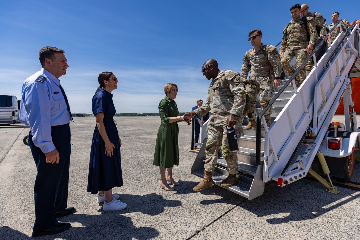 MassGovernor's tweet photo. One of the best parts of this job is welcoming our troops back to Massachusetts.

Today, 300 National Guard members returned home from deployment in Djibouti. Grateful for their service, proud of their work, and thankful to the families who supported them.

Welcome home. https://t.co/e3uUKnSxOq