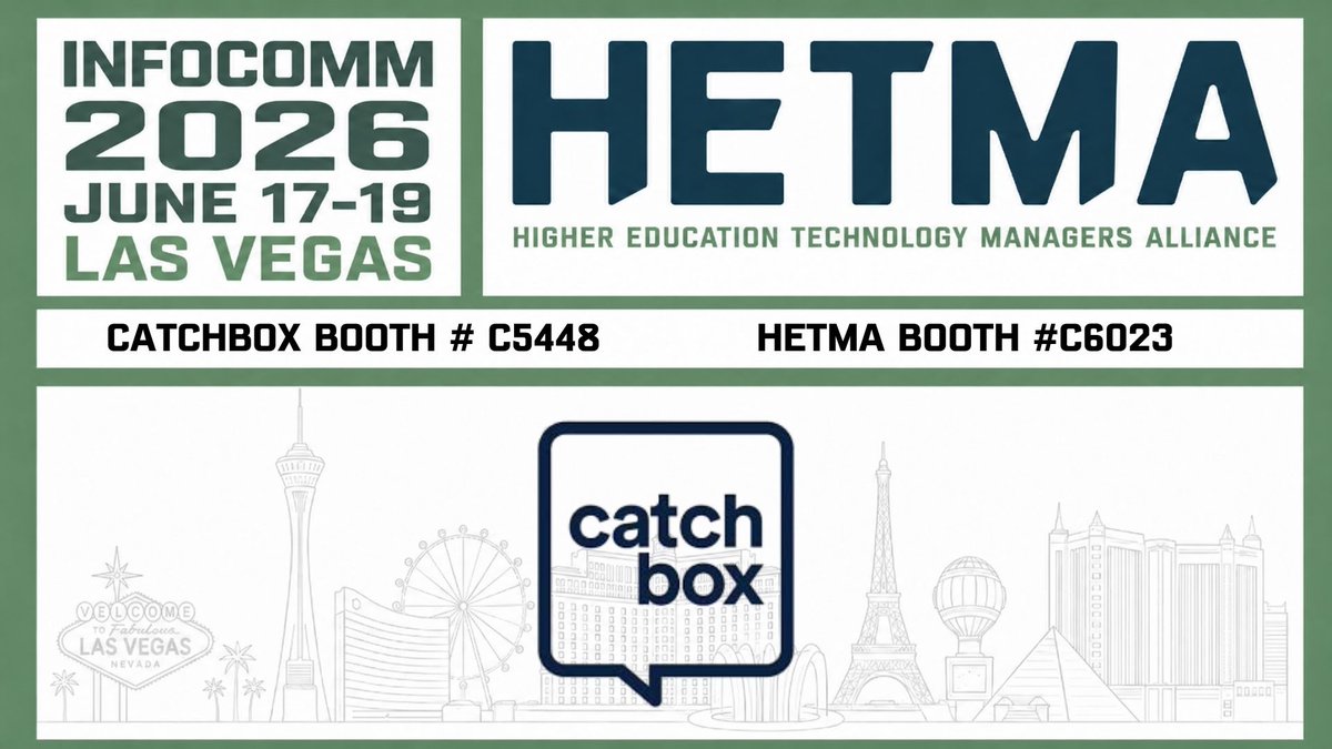 HETMA_org's tweet photo. Audience audio is one of those things that can make a session feel open and participatory, or make everyone stop trying after the first awkward handoff.

@catchbox is bringing its Catchbox Plus system to InfoComm, with Hub DSP as the main focus, along with the Clip, Stick, and throwable Cube microphone options. For higher ed teams, the interesting piece is not just the throwable mic. It is the attempt to simplify in-room audio with onboard DSP, Dante connectivity, automixing, feedback suppression, USB integration, and fewer separate boxes to manage.

Find Catchbox C5448 at InfoComm 2026.

#HETMA #InfoComm2026 #AVTweeps