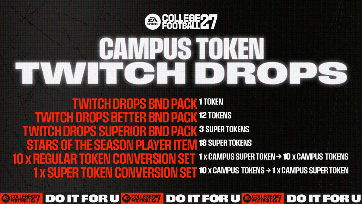 CFBDirect's tweet photo. Build your team your way in #CFB27

📈 New Dynamic Upgrade System 

🎯 Objectives on Items with in-game tracking

🎁 Refreshed Campus Token Twitch Drops Rewards

Read about these and more in the full Ultimate Team Deep Dive: https://t.co/DltPTOTjDA https://t.co/DCZRNQCZw4