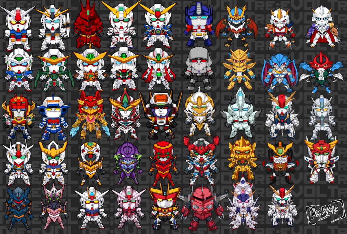 chibi #chbi #fanart #gundam #supersentai #evagelion
