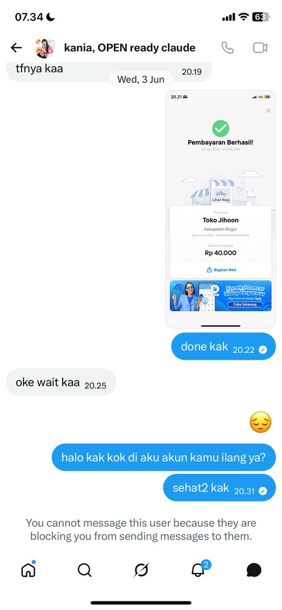 nomercio's tweet photo. @kacamatiia @cfamyow jgn beli di kakak ini. penipu https://t.co/zIAf63f8TP
