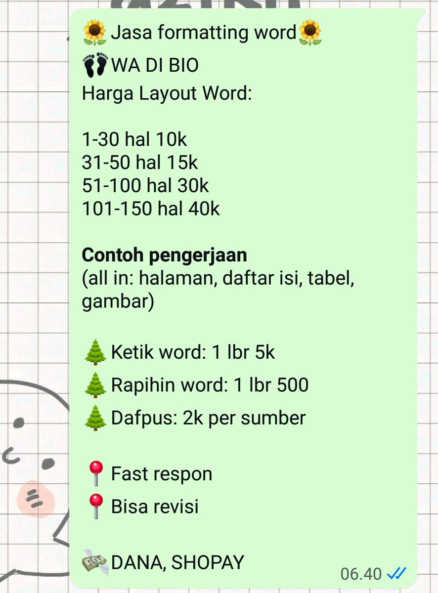 Daftar isi Daftar Tabel Halaman word. formatting tweet media