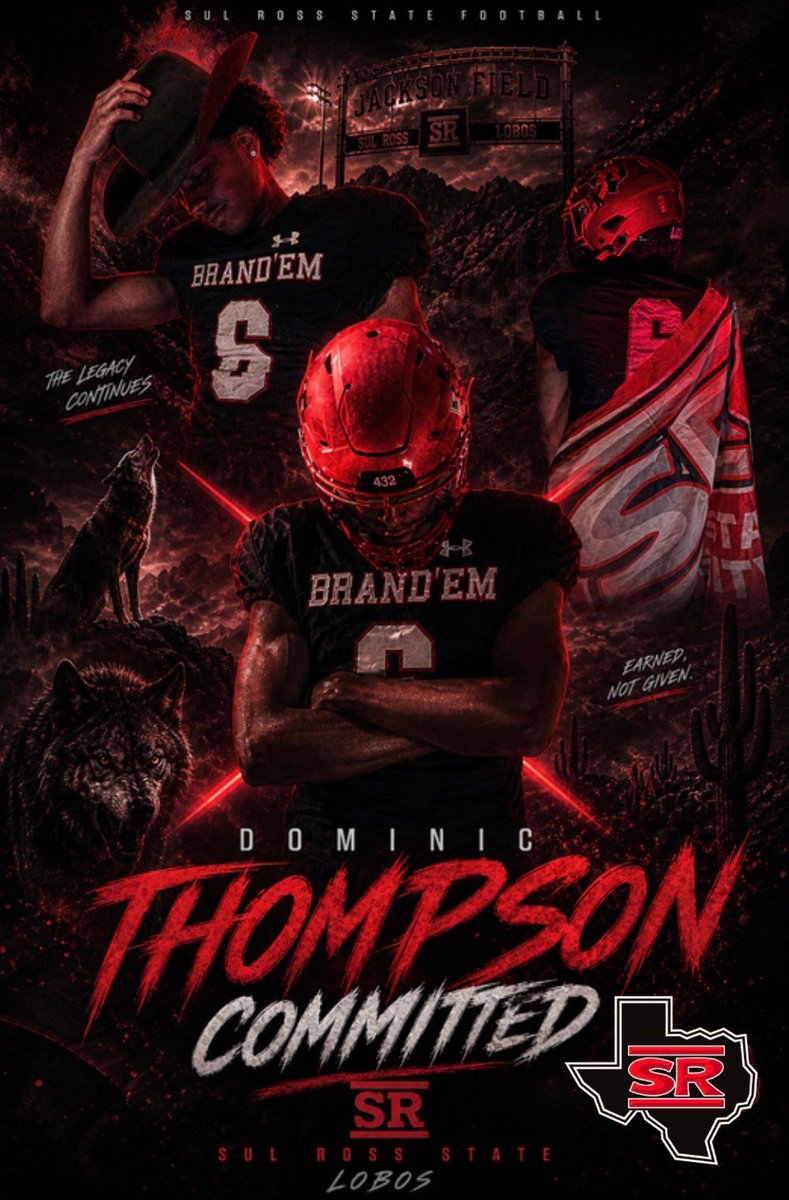 DominicThomp1's tweet photo. Beyond blessed to announce that I am 100% committed to Sul Ross State University. Thank you to coach @leehays @CoachBanua and @Coach_J_Medrano for giving me this opportunity!

@GWCfootball @Anderson_GWC @CoachMitchGW https://t.co/sRiGN7HbAy