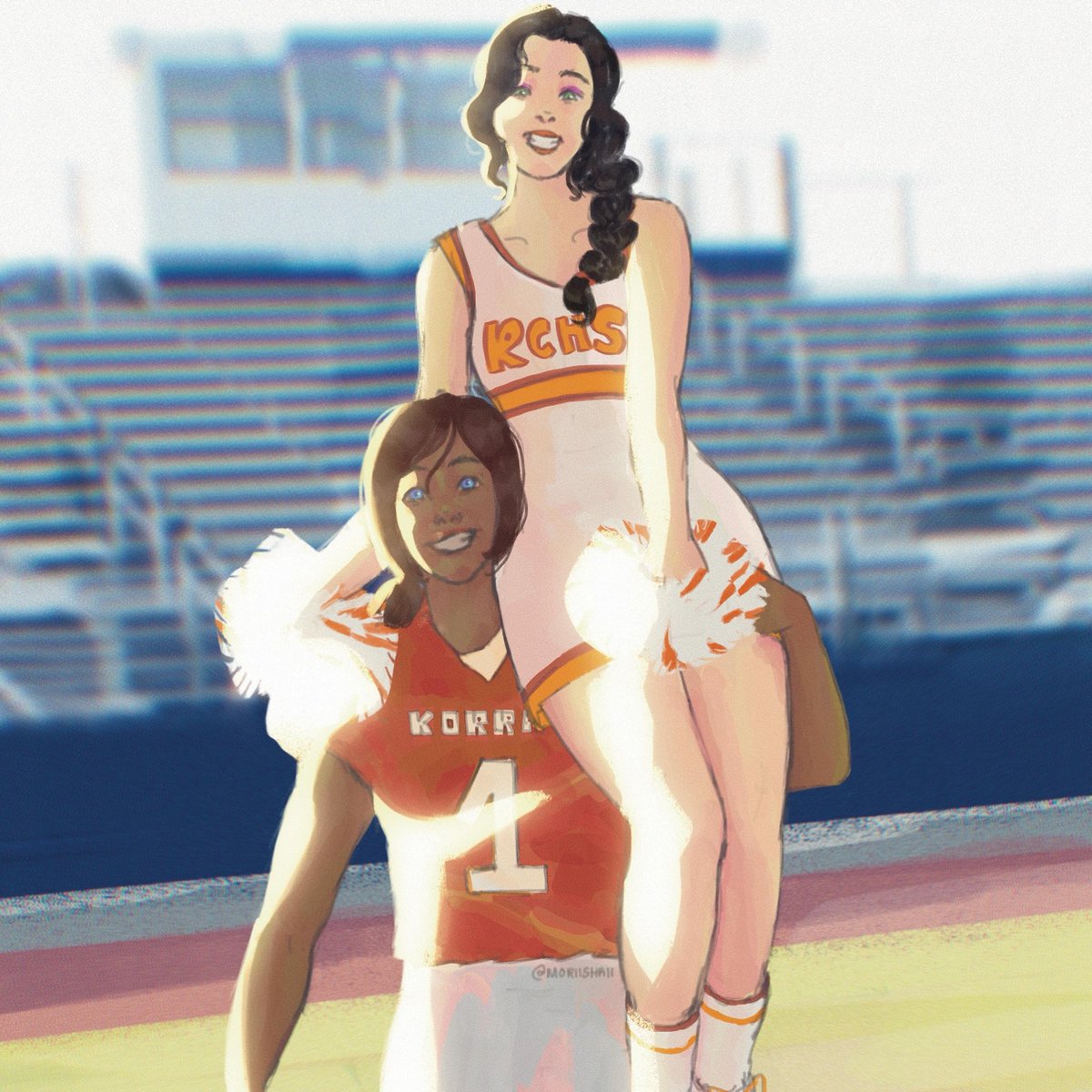 moriishaii's tweet photo. #korrasami fanart cause it’s #pridemonth and they gay and stuff 😣 https://t.co/yq59VIDMdX