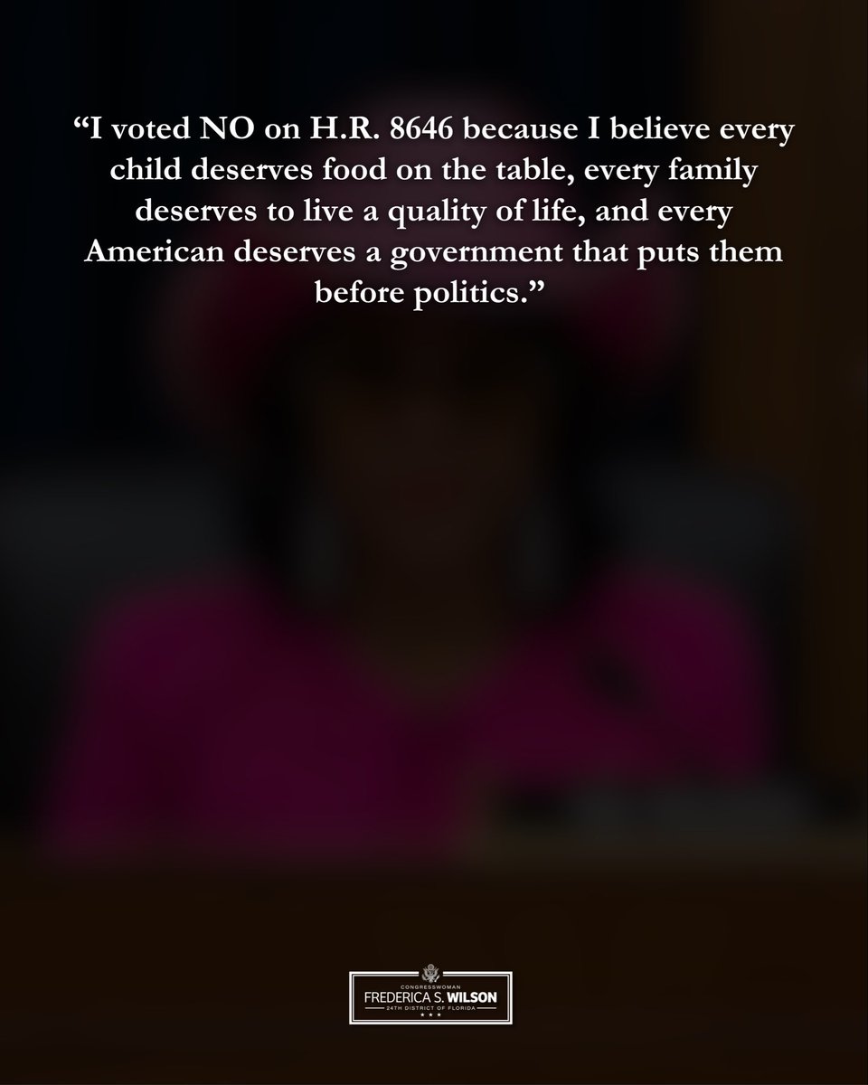 RepWilson's tweet photo. I voted NO on H.R. 8646 because I believe every child deserves food on the table, every family deserves to live a quality of life, and every American deserves a government that puts them before politics. https://t.co/ju7mMAfu4D