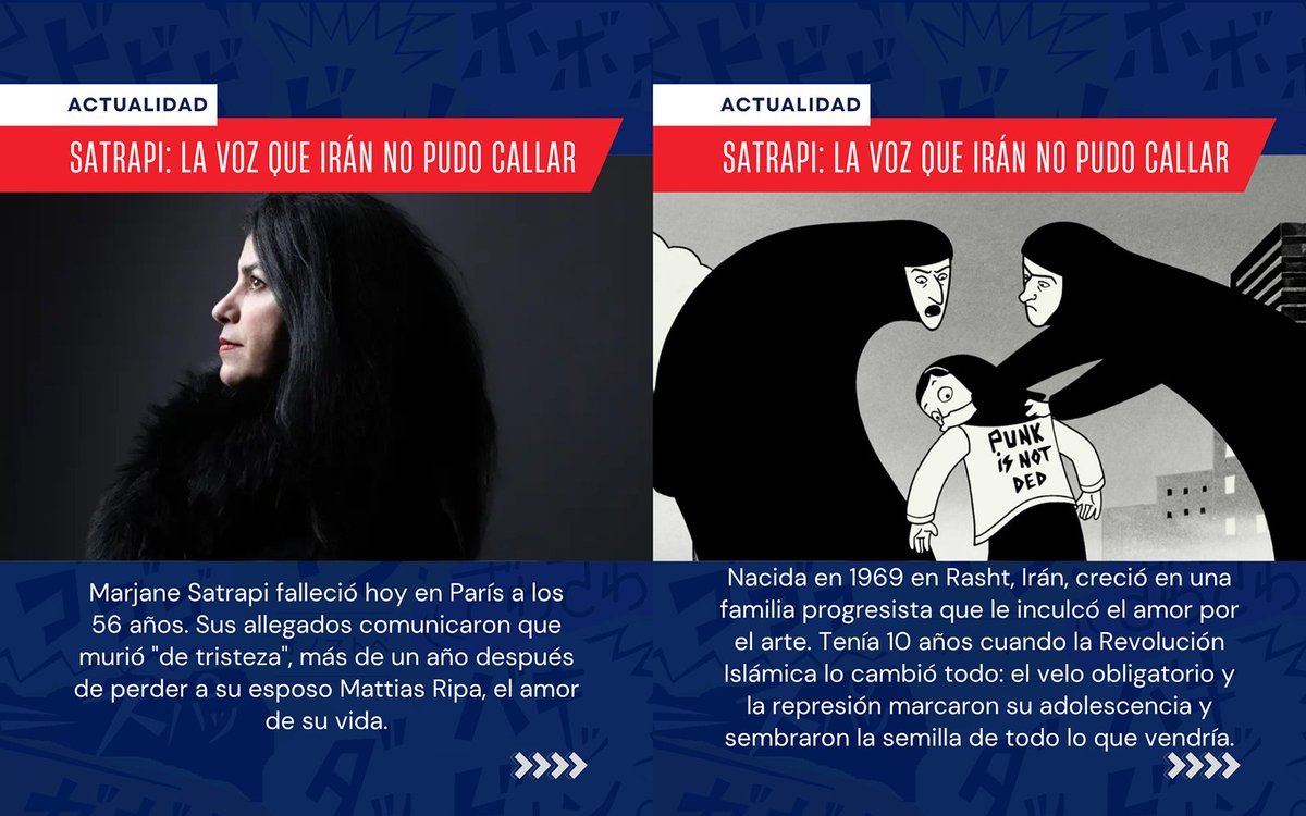 spookyhouseco's tweet photo. Murió Marjane Satrapi, autora de Persépolis, a los 56 años. La mujer que convirtió su exilio en arte. 🖤 

#MarjaneSatrapi #Persepolis #MujerVidaLibertad #comic https://t.co/1yp8fpD2ai