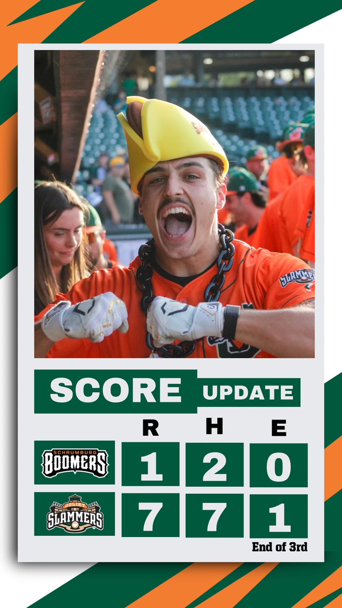 JolietSlammers's tweet photo. Your Slammers out to an early lead after 3 innings.
#GetLockedIn #ITSJUNE #CountryNight https://t.co/fNoWLcriNO
