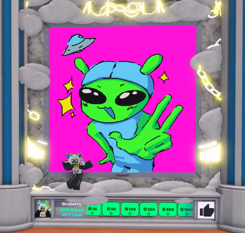 ahberey's tweet photo. @HaichiZorb #haichiart desenhei no roblox👽 https://t.co/aKCO7JA6rQ