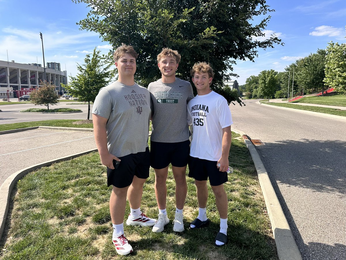 sam_behrendt's tweet photo. Had an awesome time at @IndianaFootball camp today. Thanks to @Coach_AHiggins , @coachgrantcain and the entire staff for spending the time with us! Can’t wait to get back!! #trusttheprocess @SWiltfong_ @Bryan_Ault @hunt_Rob @PendletonHtsFB @MikeFerraraIU @AndyStanleyIU @GraceWellman_ @kylecurran_iu @BennettNeumann @ellisadamsFB15 @TheUCReport @CCignettiIU @JoelWeaver22