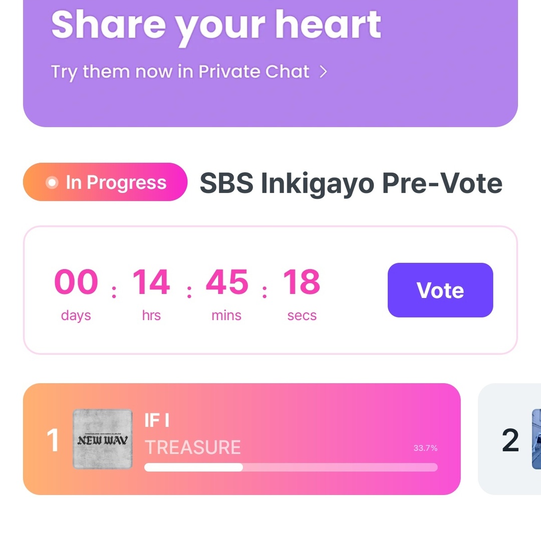 treasuremenfess's tweet photo. ‼️‼️ T E U M E  FOKUS DISINI DULU ‼️‼️
Kita harus 50% unggul disini dulu untuk nambah nilai di kita
AYOOKKK FOKUS V O T E DISINI DULU 💛 https://t.co/VfnEnQVc6C