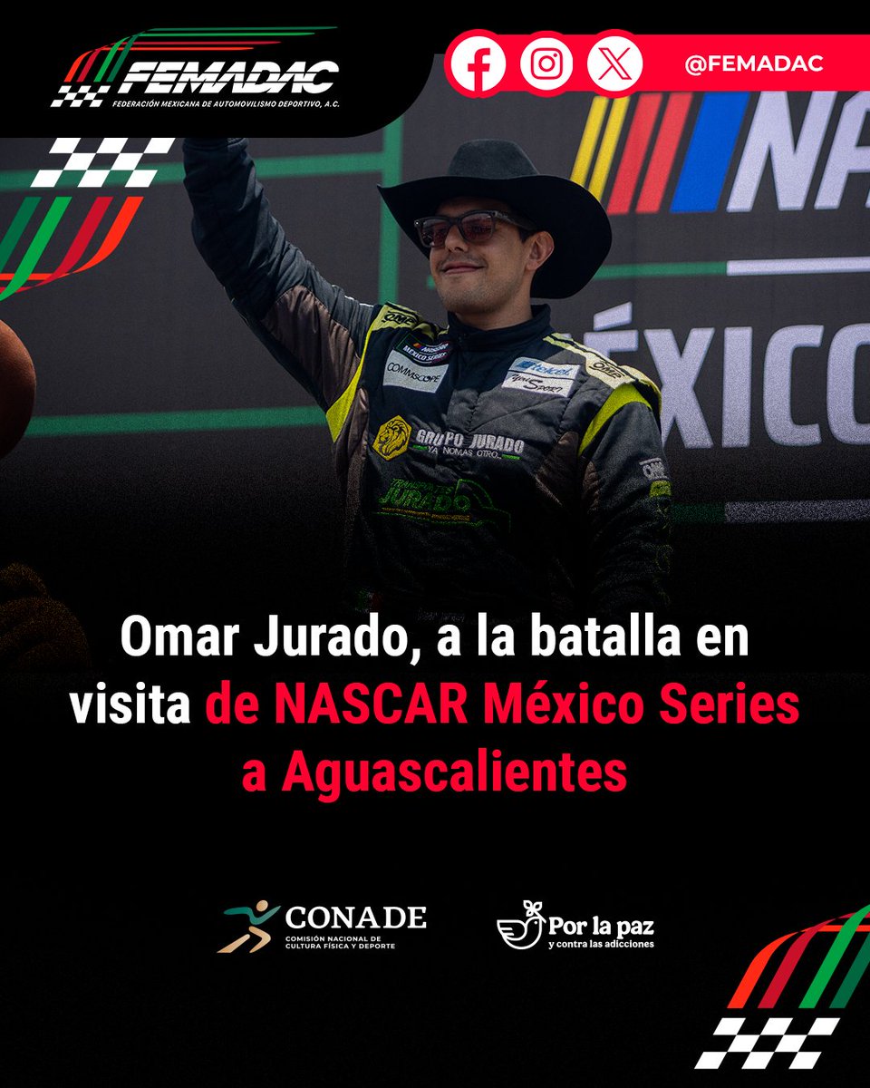 Femadac's tweet photo. Omar Jurado llega a Aguascalientes para disputar una carrera clave en sus aspiraciones de clasificar al Chase de NASCAR México Series.

Toda la información en 💻: https://t.co/eAiXahHKri
#FEMADAC #FEMADACInforma https://t.co/nZTPAcmZcH