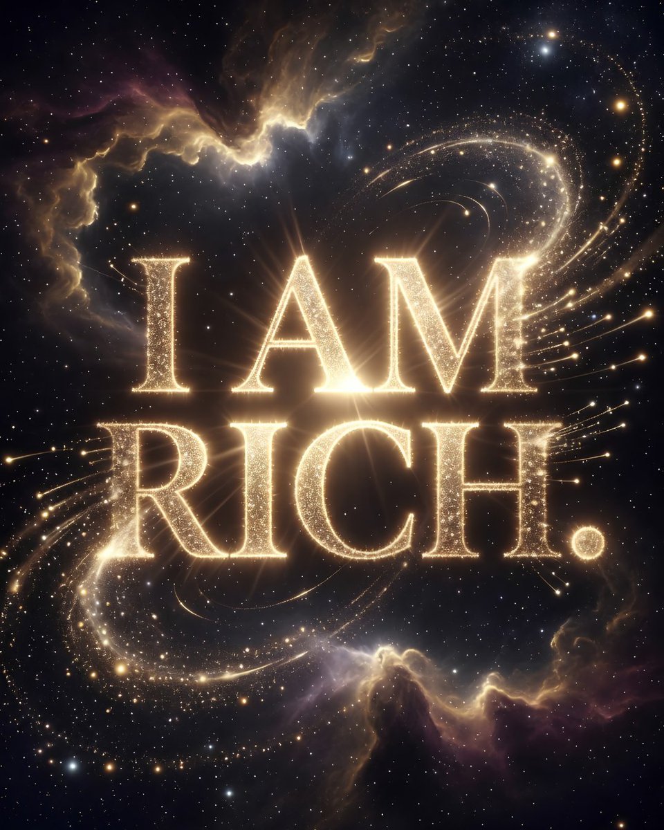 imoneymantra's tweet photo. Every cell in your body is receiving this now. 💰

"I AM RICH."

Your mind believes it.
Your body feels it.
Your energy broadcasts it.
The universe confirms it.

Wealth is not something you chase.
It is something you become.

And you - You became it the moment you decided.

Type "YES" to affirm this for yourself every day.

Say it like it is already true. Because it is. 💰✨